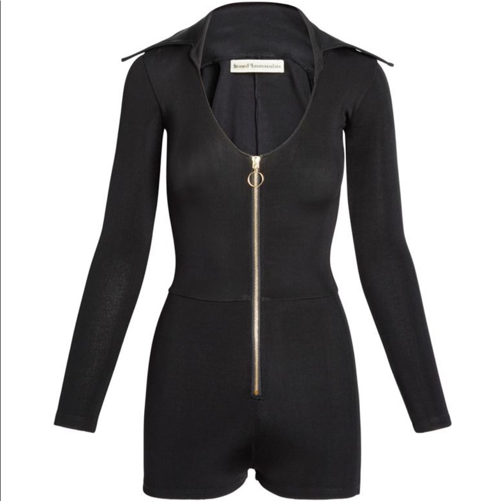 Stoned Immaculate Black Disco Romper Size S